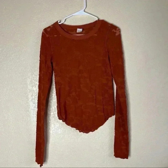 We the free orange longsleeve top - Picture 1 of 3